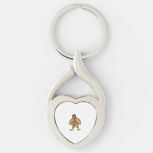 Happy Thanksgiving Turkey Playing Football Dad Men Key Ring