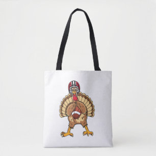 Happy Thanksgiving Turkey Playing Football Dad Men Tote Bag