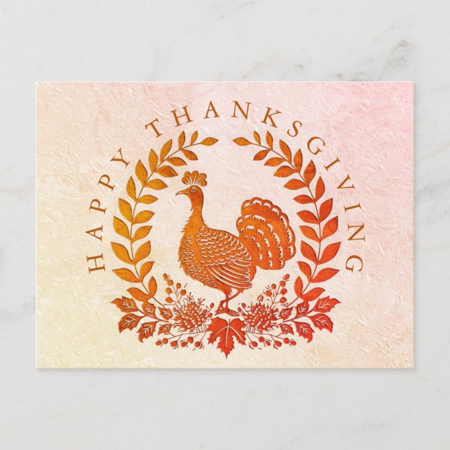 Happy Thanksgiving Turkey Postcard (Front)