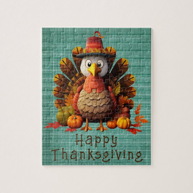 Happy Thanksgiving Turkey Puzzle (Vertical)