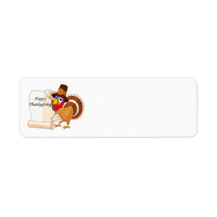 Happy Thanksgiving turkey Return Address Label