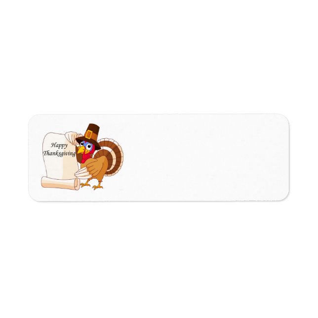 Happy Thanksgiving turkey Return Address Label (Front)