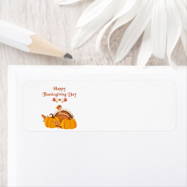 Happy Thanksgiving turkey Return Address Label (Insitu)