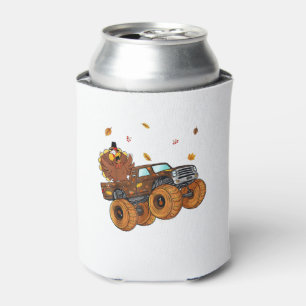 Happy Thanksgiving Turkey Riding Monster Truck Boy Can Cooler