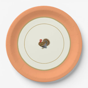 Happy Thanksgiving Turkey Rim Paper Plate