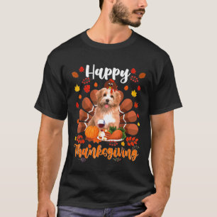 Happy Thanksgiving  Turkey Shih Tzu Dog Autumn T-Shirt