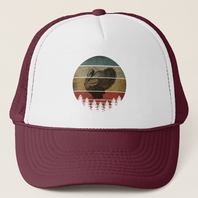 HAPPY THANKSGIVING TURKEY TRUCKER HAT (Front)