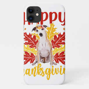 Happy Thanksgiving Turkey   Whippet lover Gift iPhone 11 Case