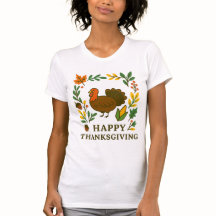 Happy Thanksgiving Turkey White 