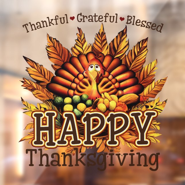 Happy Thanksgiving Turkey Window Cling (Sheet 2)