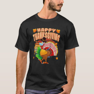 Happy Thanksgiving - Turkey With Vaccine T-Shirt