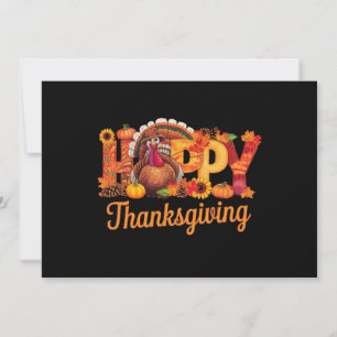 Happy Thanksgiving Turkeys Fall Invitation