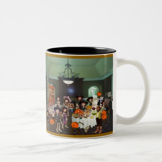 Happy Thanksgiving! Two-Tone Coffee Mug (Right)
