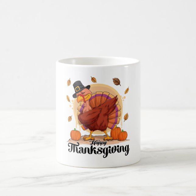 Happy Thanksgiving Typography Coffee Mug (Center)