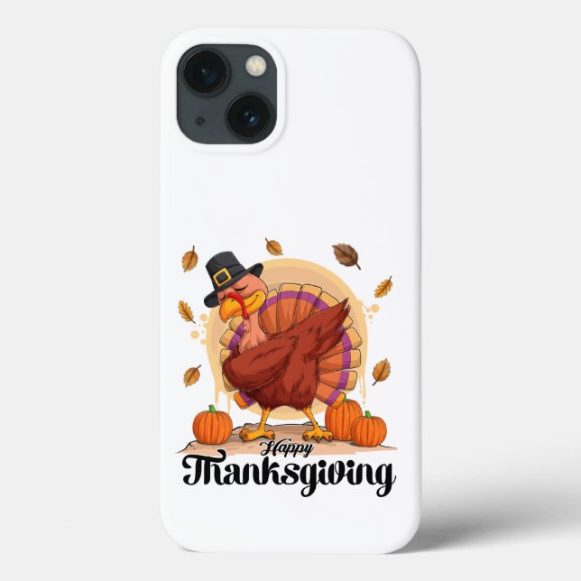 Happy Thanksgiving Typography iPhone 13 Case (Back)