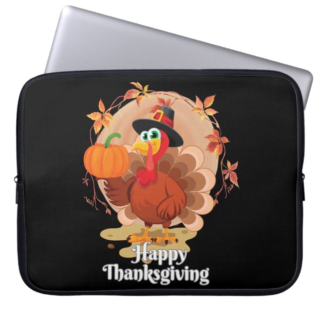 Happy Thanksgiving Typography  Laptop Sleeve (Front)