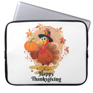 Happy Thanksgiving Typography Laptop Sleeve