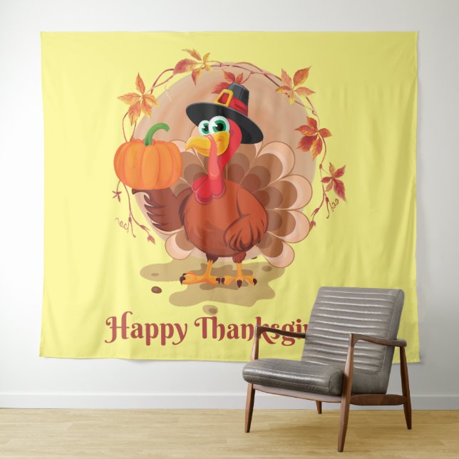 Happy Thanksgiving Typography Tapestry (In Situ (Horizontal))