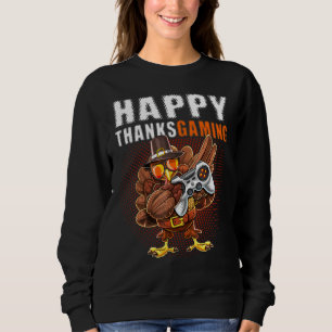 Happy Thanksgiving Video Game Dabbing Turkey Pilgr Sweatshirt