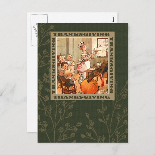 Happy Thanksgiving. Vintage Art Postcards (Front/Back)