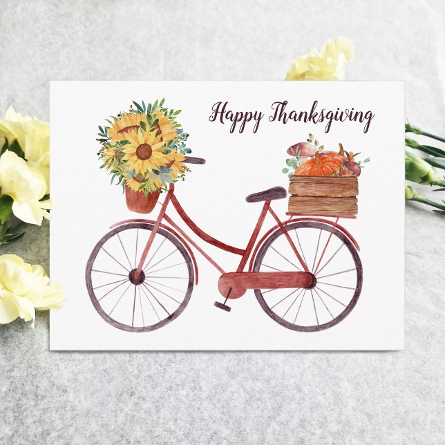Happy Thanksgiving Vintage Bicycle  Postcard (Creator Uploaded)