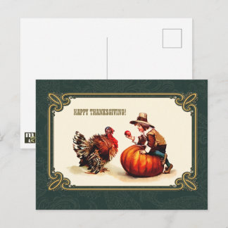 Happy Thanksgiving. Vintage Design Postcards