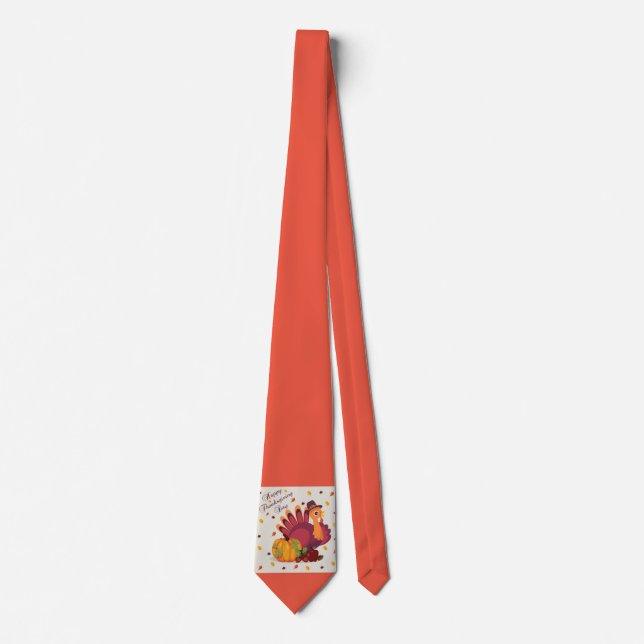 Happy Thanksgiving Vintage Neck Tie (Front)