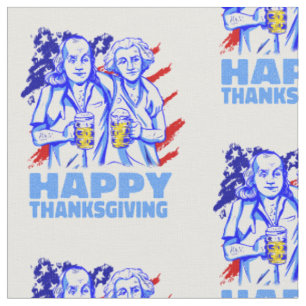 happy thanksgiving washington franklin patriotic fabric