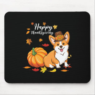 Happy Thanksgiving Welsh Corgi Autumn Fall Thanksg Mouse Pad