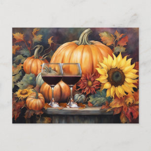 Happy Thanksgiving Wine Country Cute Holiday Postcard
