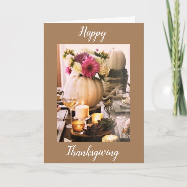 HAPPY ***THANKSGIVING*** WITH BEAUTIFUL DECOR HOLIDAY CARD (Front)