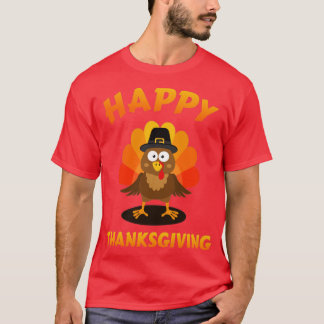 Happy thanksgiving with cute turkey for holiday se T-Shirt