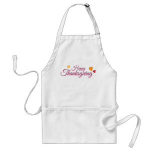 Happy Thanksgiving with fall leaves Standard Apron