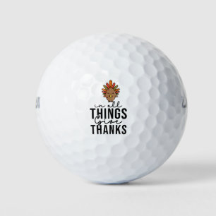 Happy Thanksgiving with funny turkey Golf Balls