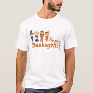 Happy Thanksgiving with Pilgrim Native American T-Shirt