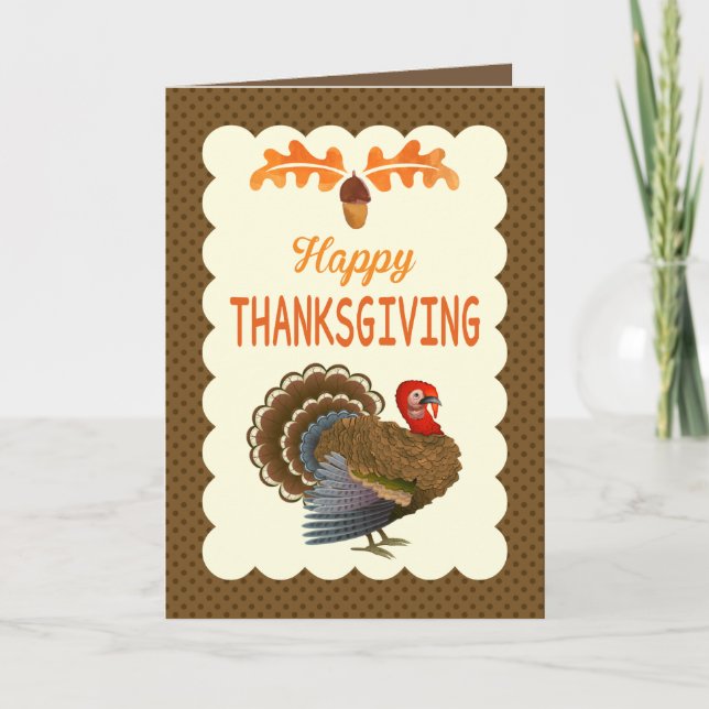 Happy Thanksgiving with Turkey card personalize (Front)