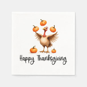 Happy Thanksgiving with turkey  Napkin