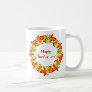 Happy Thanksgiving Wreath Coffee Mug
