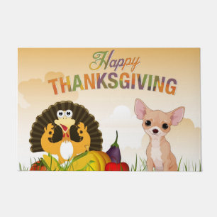 Happy Thanksgivinmg Chihuahua Doormat