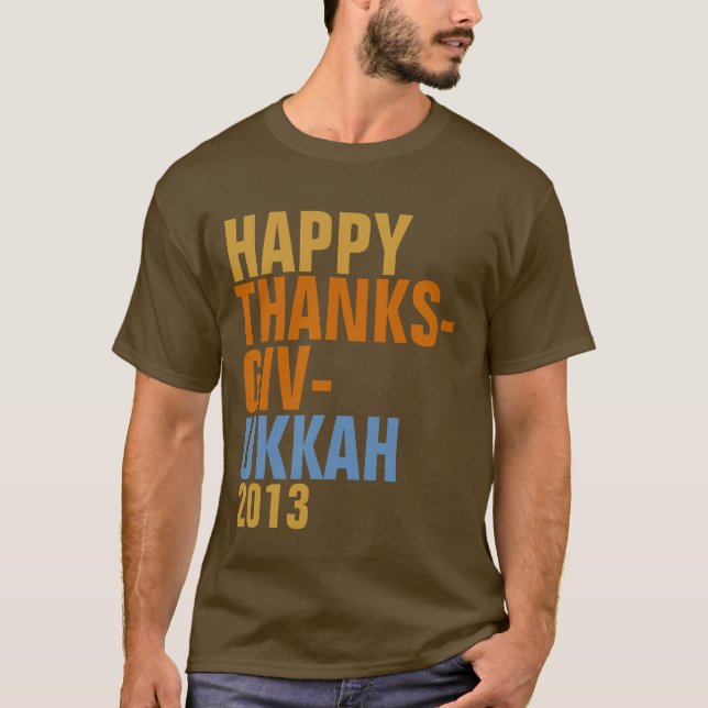 Happy Thanksgivukkah Bold Text T-Shirt (Front)