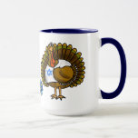 Happy Thanksgivukkah Jewish Turkey Mug<br><div class="desc">Once in a lifetime comes Thanksgivukkah! That's because for the first time since 1888 Hanukkah and Thanksgiving are at the same time. So, the blending of the word "Thanksgiving Hanukkah" now is "Thanksgivukkah"! To celebrate this, I designed a fun Jewish Turkey who is playing with a dreidel and wears a...</div>