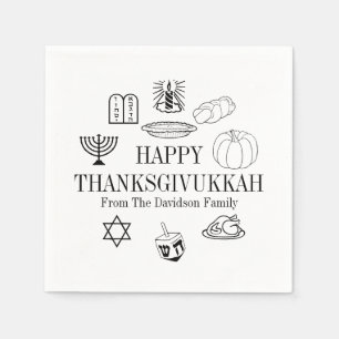 Happy Thanksgivukkah Thanksgiving Hanukkah Napkin