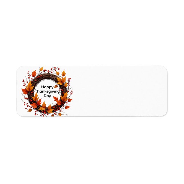 Happy Thanksgkving day Return Address Label (Front)