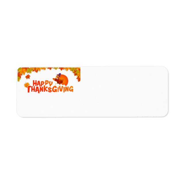 Happy Thanksgkving day Return Address Label (Front)