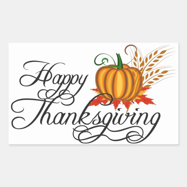 Happy Thanskiving - Rectangular Sticker (Front)
