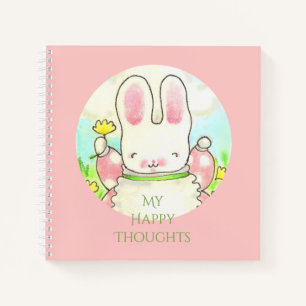Happy Thoughts Rabbit Spiral Notebook