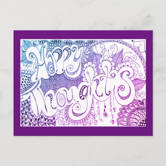 Happy Thoughts Rainbow Postcard (Front)