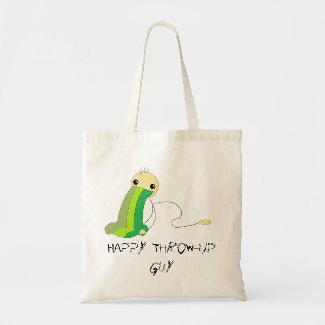 Happy Throw-Up Guy Budget Tote Bag (Front)