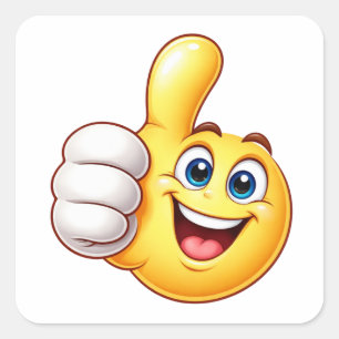 Happy Thumbs Up Cartoon Icon Sticker