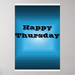 Happy Thursday Blue Colour code Poster Day of Week